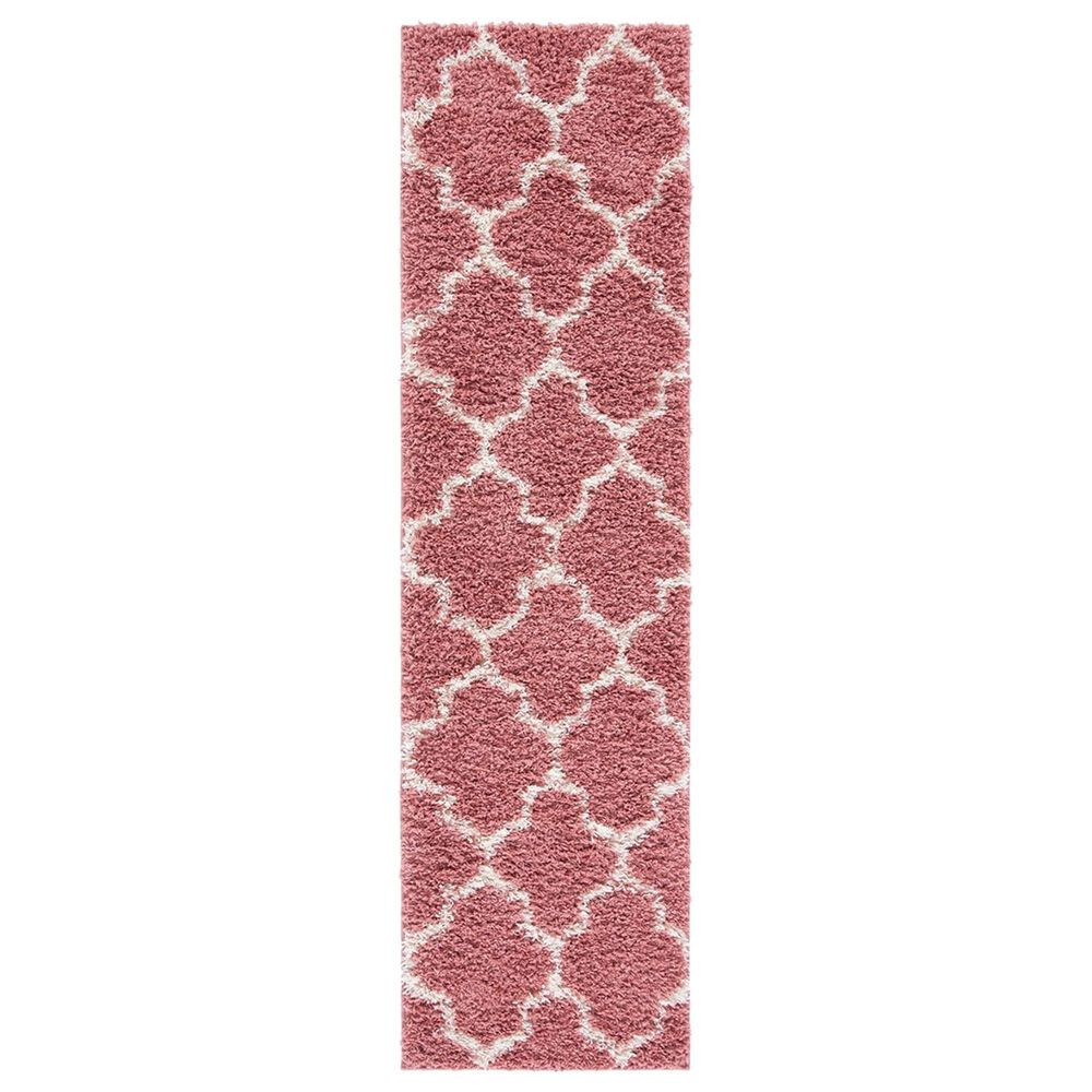 Safavieh Venus Shag VNS524U 2"2" x 8" Pink and Ivory Runner, , large
