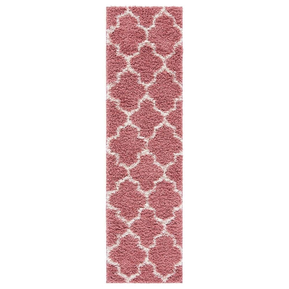 Safavieh Venus Shag VNS524U 2"2" x 8" Pink and Ivory Runner, , large