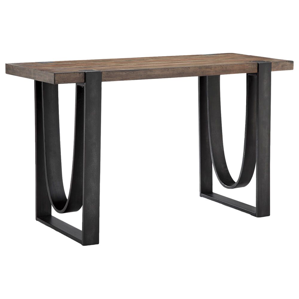 Nicolette Home Bowden Sofa Table in Rustic Honey and Distressed Iron, , large