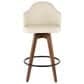 Lumisource Ahoy Swivel Counter Stool with Cream Cushion in Walnut and Black, , large