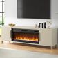 Ironleaf Zanzibar TV Stand with Fireplace in Oyster Pearl, , large