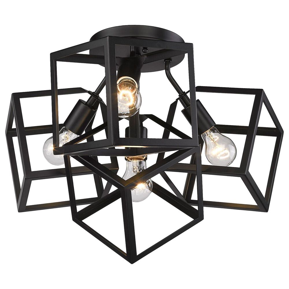 Golden Lighting Cassio 4-Light Semi-Flush in Matte Black, , large