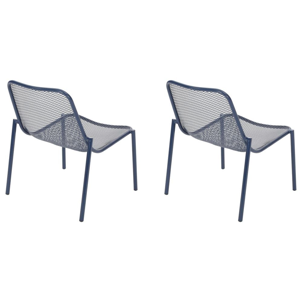 Hearth and Haven Kincaid Outdoor Stackable Mesh Chair in Navy (Set of 2), , large