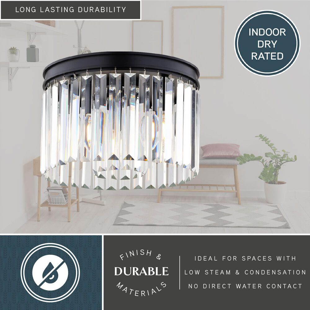 Vaxcel Allerton 3-Light Flush Mount in Matte Black, , large