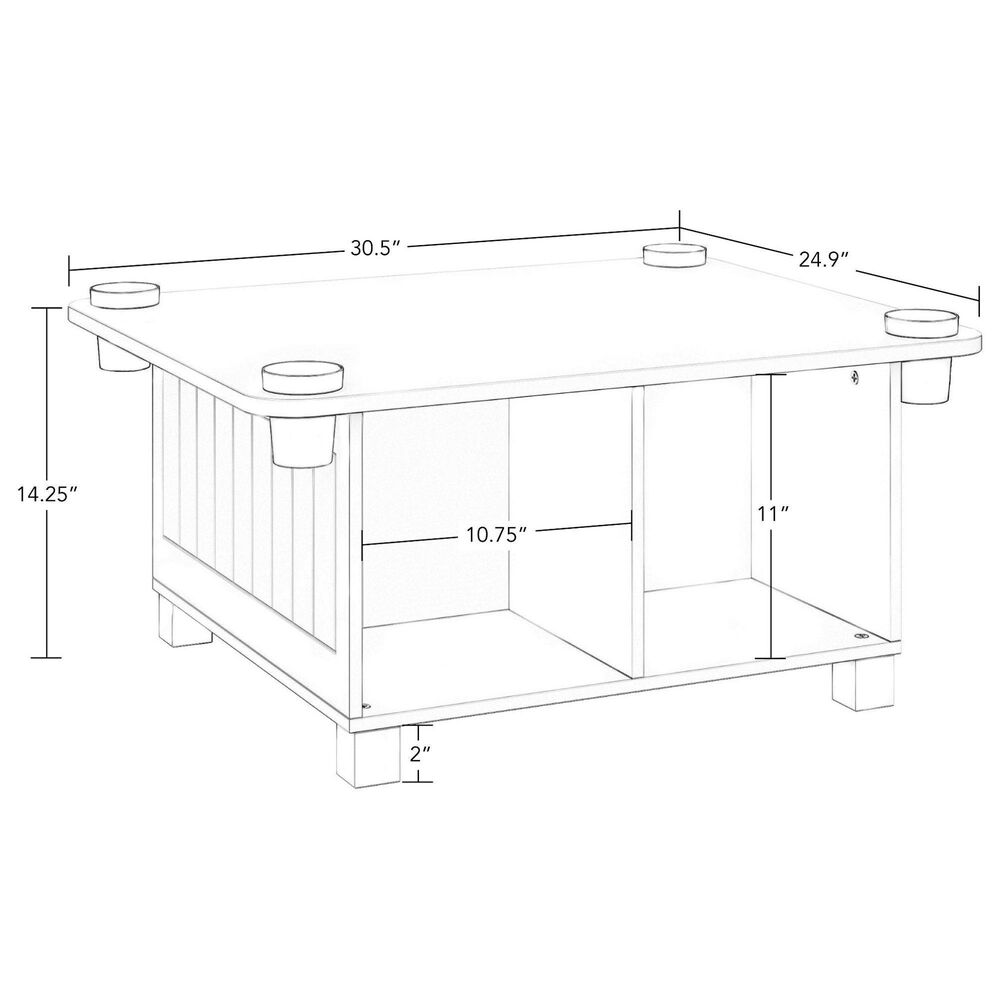 RiverRidge Home Kids Activity Table with 4 Cups and 2-Piece Gray Bins in White Painted, , large