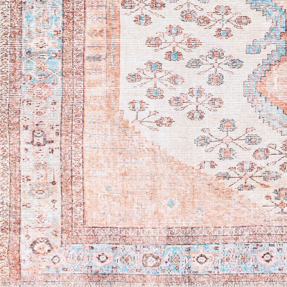 Surya Amelie AML-2326 5&#39;3&quot; x 7&#39;3&quot; Blush, Ivory, Aqua, Peach, Camel and Charcoal Area Rug, , large