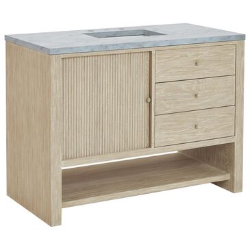 James Martin Vanities Marigot Single 48" Single Vanity in Sun-washed Oak with 3 cm Carrara White Marble Top, , large