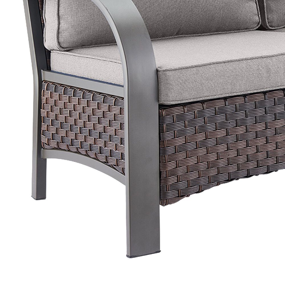 Sunwell Garden 3-Seater Patio Sofa with Curved Armrests in Gray, , large