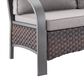 Sunwell Garden 3-Seater Patio Sofa with Curved Armrests in Gray, , large