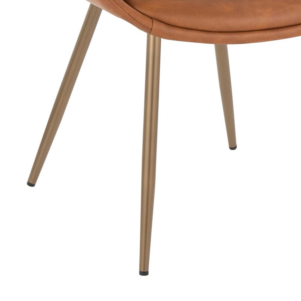LumiSource Curvo Arm Chair with Camel Faux Leather Cushion in Antique Copper (Set of 2), , large