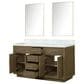 Lexora Home Abbey 60" Double Bathroom Vanity in Black Oak with 2 cm White Carrara Marble Top, Rectangular Sinks and 28" Mirrors, , large