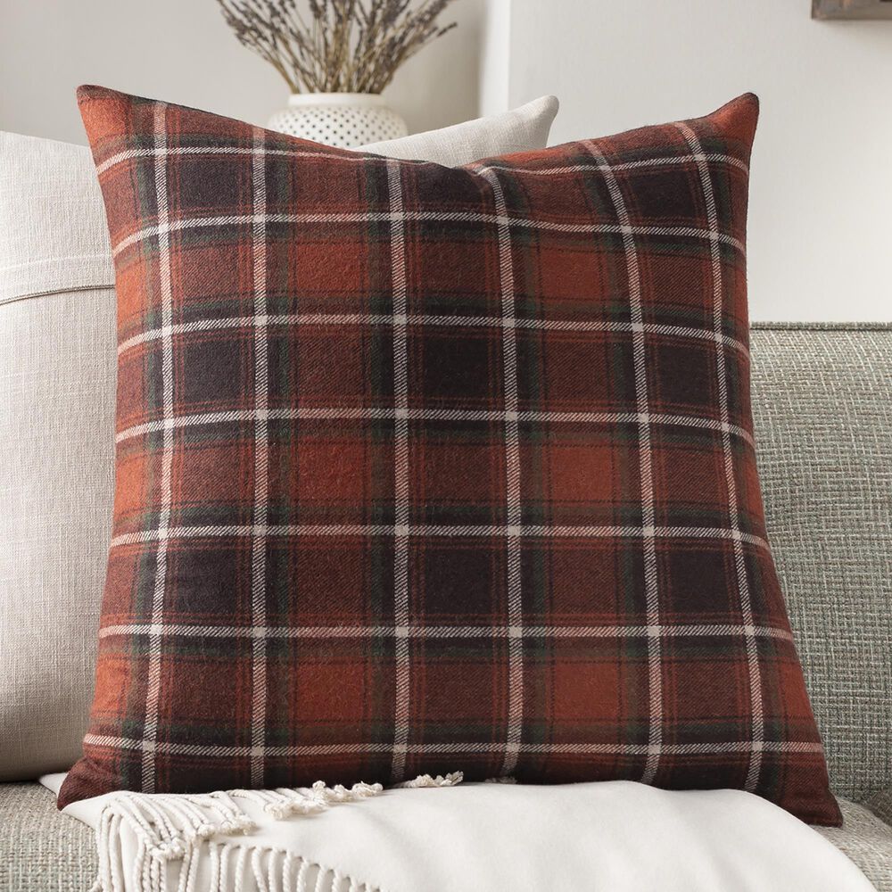 Surya Brenley 20" Toss Pillow in Red/Brown/Green, , large