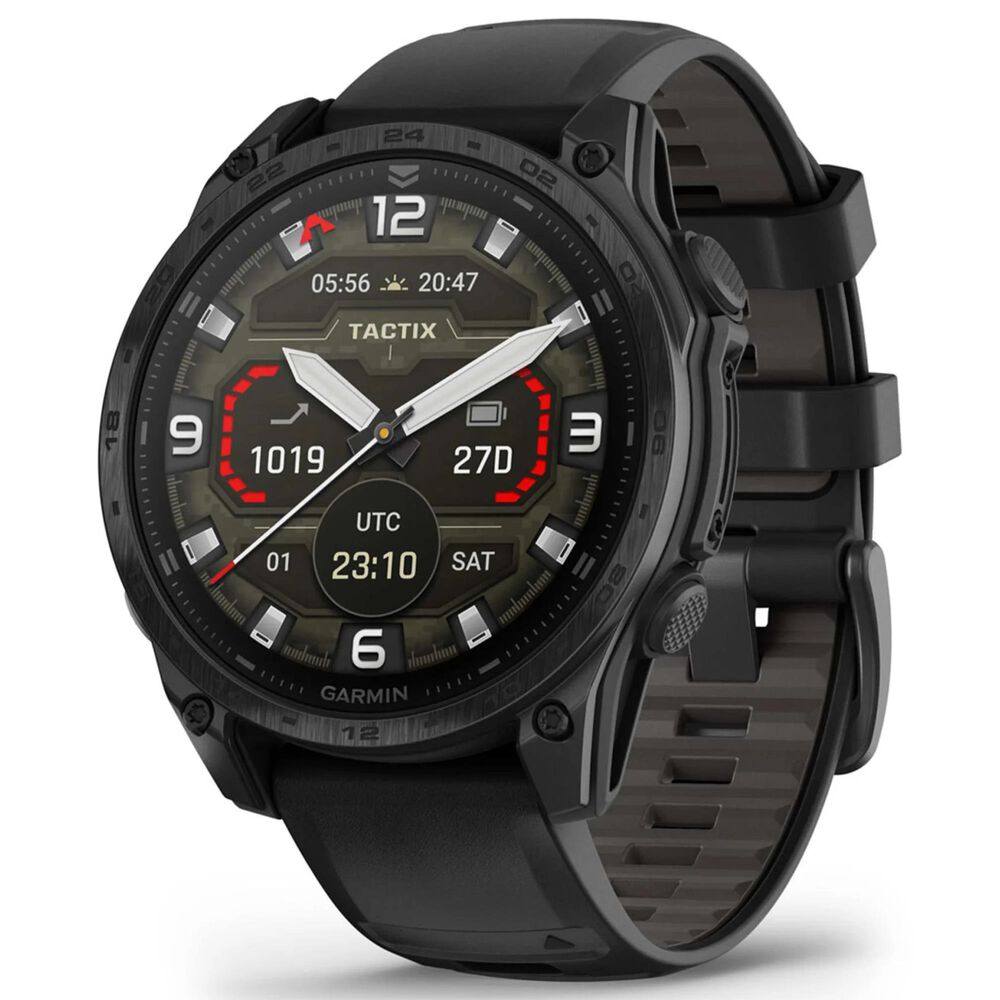 Garmin Tactix 8 AMOLED Smartwatch 47 mm Black Case with Black and Pebble Gray Band, , large
