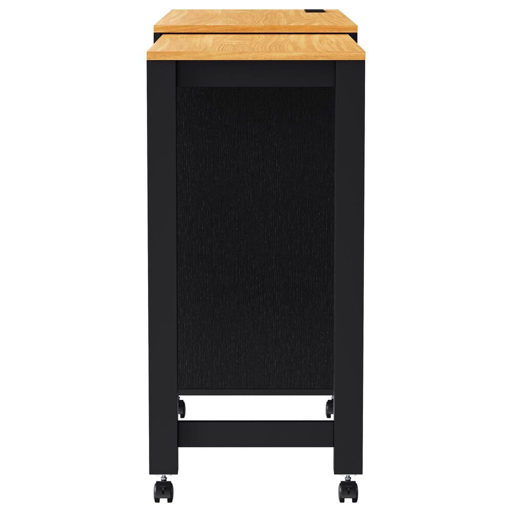 HOMLUX 74.8" Kitchen Island with Extendable Dining Table in Black and Natural, , large