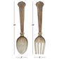 Maple and Jade 38" x 8" Farmhouse Kitchen Utensils Wall Decor in Brown and Silver (Set of 2), , large
