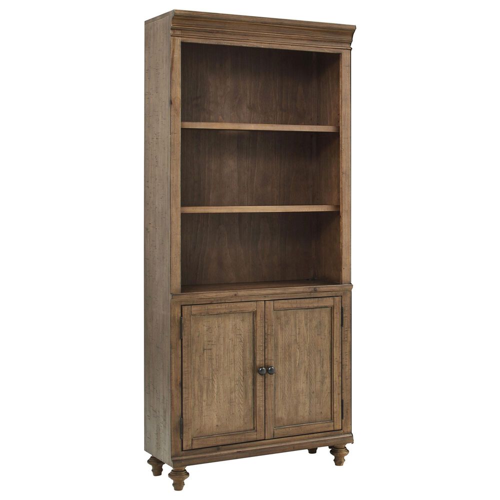 Riva Ridge Hensley 3-Piece Executive Desk with Door Bookcase and Combo File Set in Honey, , large