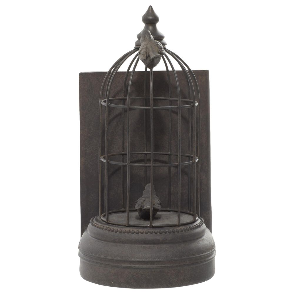Maple and Jade Birdcage Bookends in Dark Brown &#40;Set of 2&#41;, , large