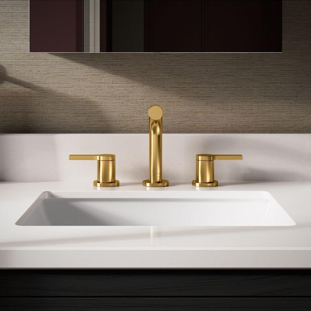 Kohler Elate Widespread Bathroom Sink Faucet in Vibrant Brushed Moderne Brass, , large