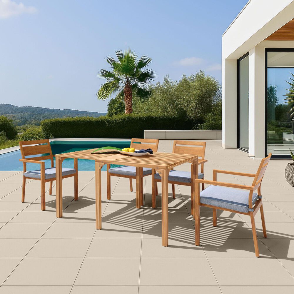 Zuo Modern Riviera Extendable Dining Table in Natural - Table Only, , large