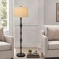 Cal Lighting Salter Cohoes Floor Lamp in Matte Black and Antique Brass, , large