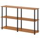 HOMLUX Turn-N-Tube 3-Tier Double Size Storage Display Rack in Light Cherry and Black, , large