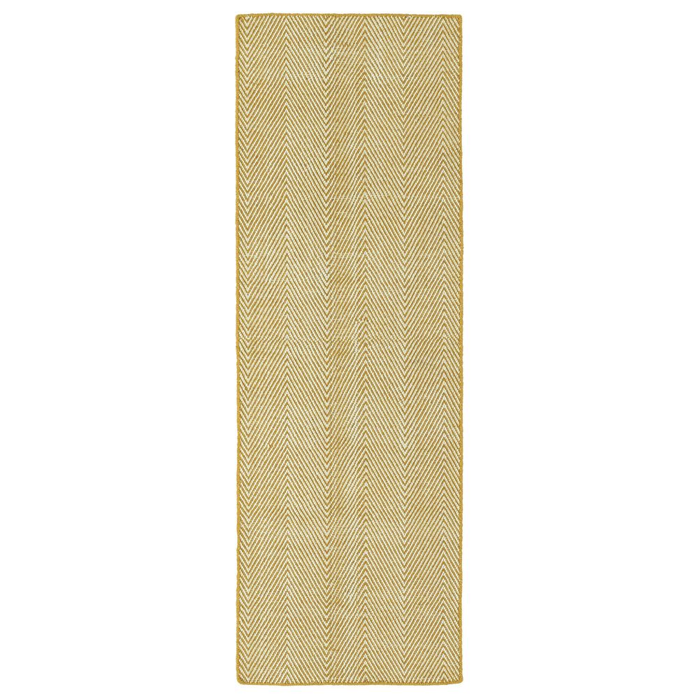 Kaleen Rugs Ziggy ZIG01-05 2" x 6" Gold and White Indoor/Outdoor Area Rug, , large