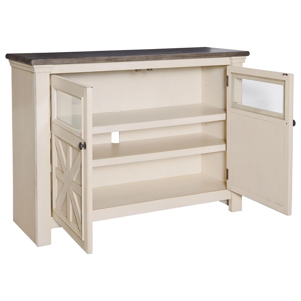 Signature Design by Ashley Bolanburg 50&quot; TV Stand in Antique White and Weathered Oak Top, , large