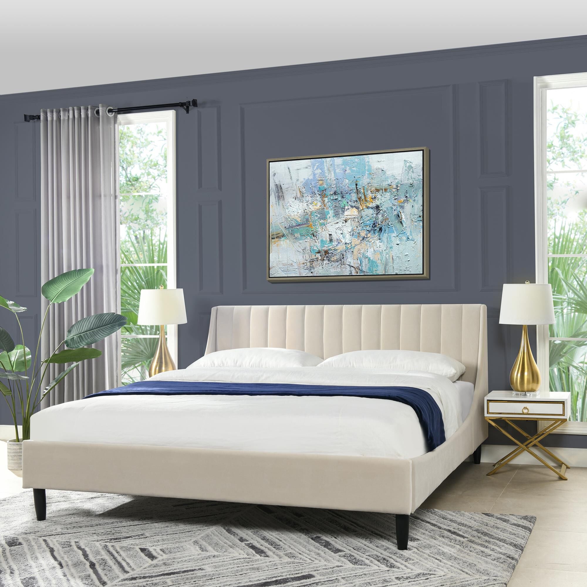 Jennifer taylor home aspen vertical tufted headboard platform on sale bed set