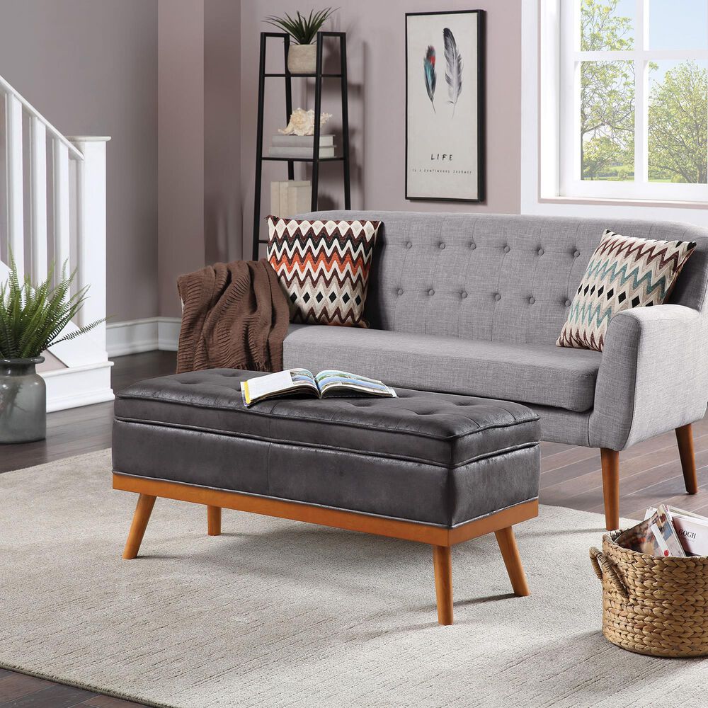OSP Home Katheryn Storage Bench in Charcoal, , large