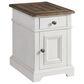 Hawthorne Furniture Drake Chairside Table in Rustic White and French Oak, , large