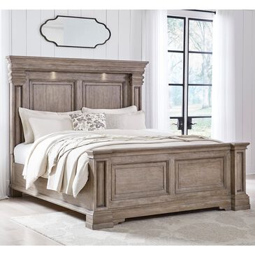 Millenium Blairhurst King Panel Bed in Light Grayish Brown with LED Lights, , large