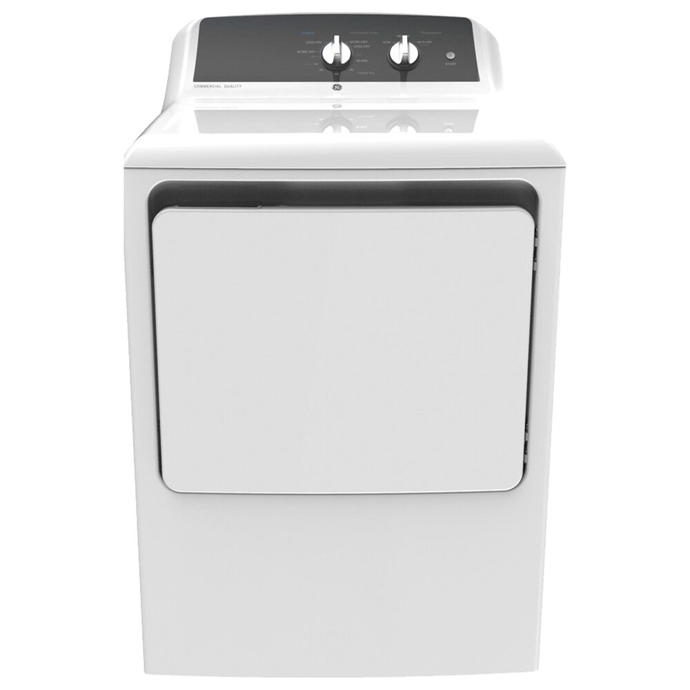 GE Appliances 6.2 Cu. Ft. Electric Dryer in White and Stainless Steel, , large