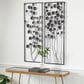 Maple and Jade 42" x 15" Metal Floral Wall Decor with Frame in Matte Black (Set of 2), , large