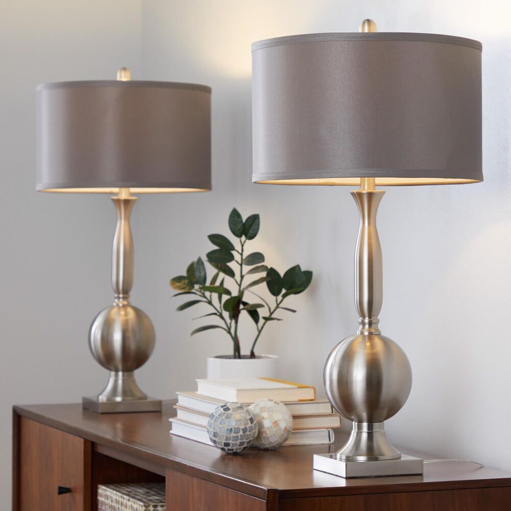 LumiSource Joan Metal Table Lamp in Brushed Nickel (Set of 2), , large