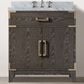 Lexora Home Laurel 30" Single Bathroom Vanity in Brown Oak with White Carrara Marble Top and Rectangular Sink, , large