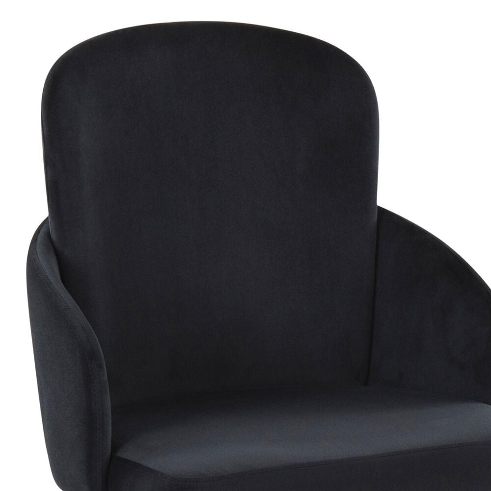 Lumisource Dahlia Dining Arm Chair with Black Velvet Cushion in Black and Gold &#40;Set of 2&#41;, , large