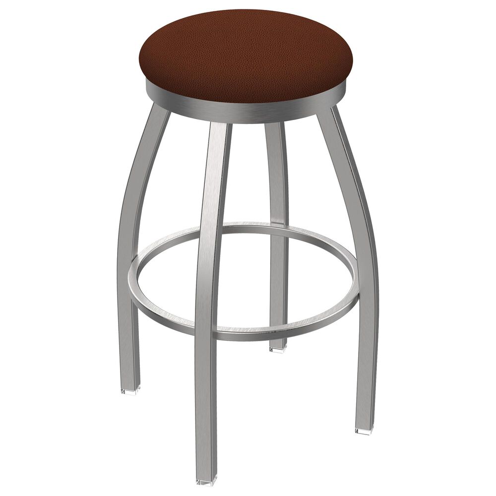 Holland Bar Stool 802 Misha 25" Swivel Counter Stool with Stainless and Rein Adobe Seat, , large