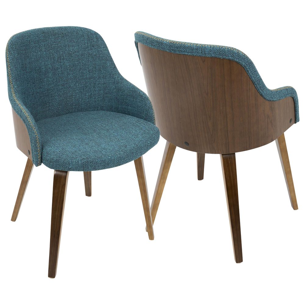 Lumisource Bacci Dining Chair in Teal/Walnut, , large