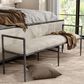 Furniture of America Lalia Metal Padded Upholstered Bench in Gun Metal, , large