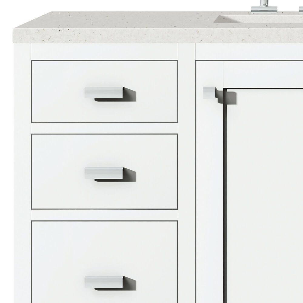 James Martin Vanities Addison 48" Single Bathroom Vanity in Glossy White with 3 cm Lime Delight Quartz Top and Rectangular Sink, , large