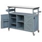 HOMLUX 50" Outdoor Kitchen Island in Grey Blue and Stainless Steel, , large