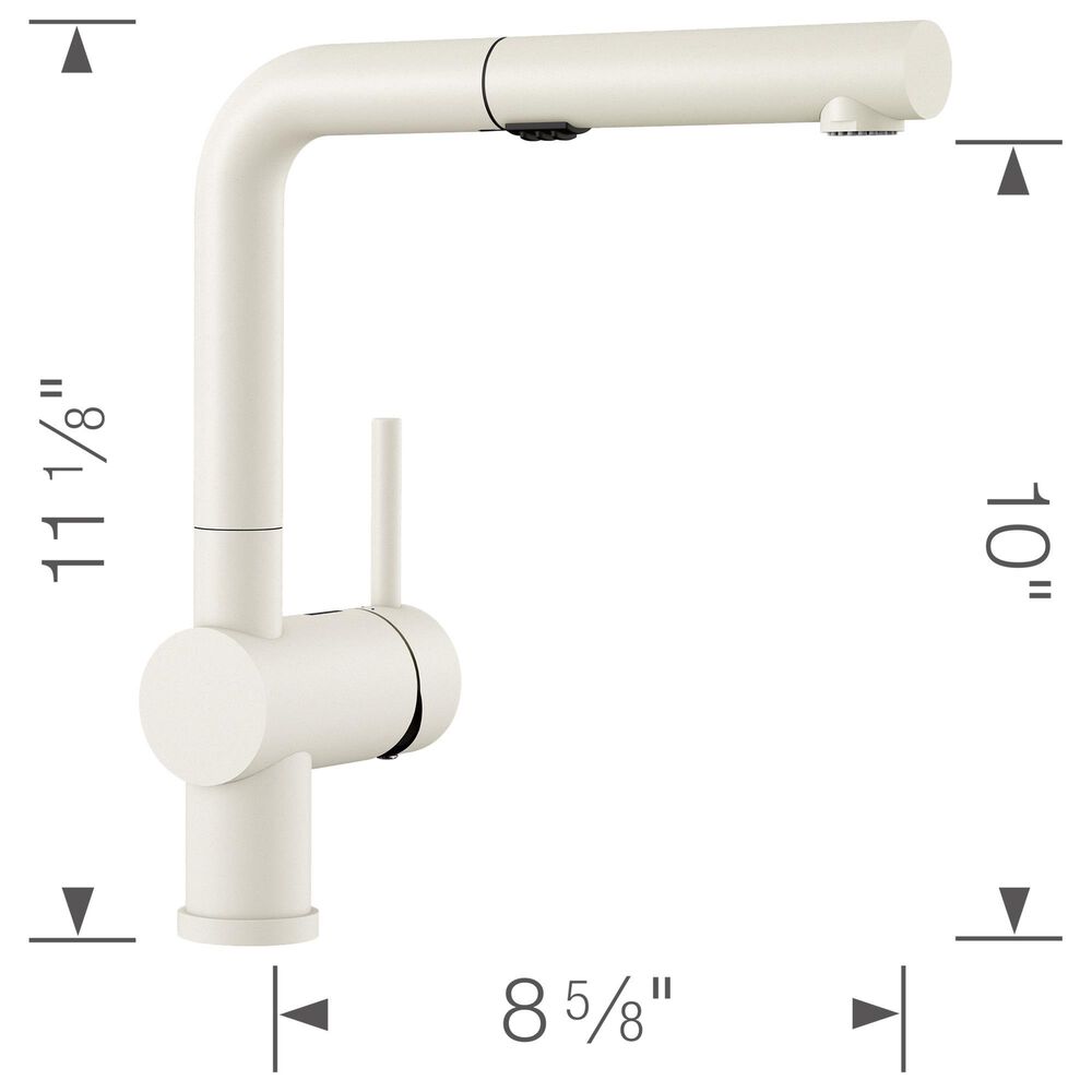 Blanco Linus 1.5 GPM Low-Arc Pull-Out Kitchen Faucet in White, , large