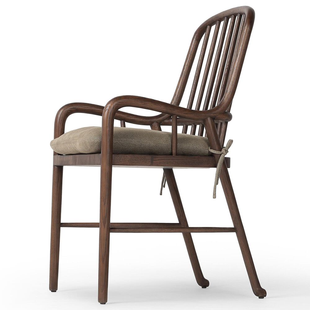 FOUR HANDS Brenna Dining Chair in Drifted Oak with Broadway Olive Cushion, , large