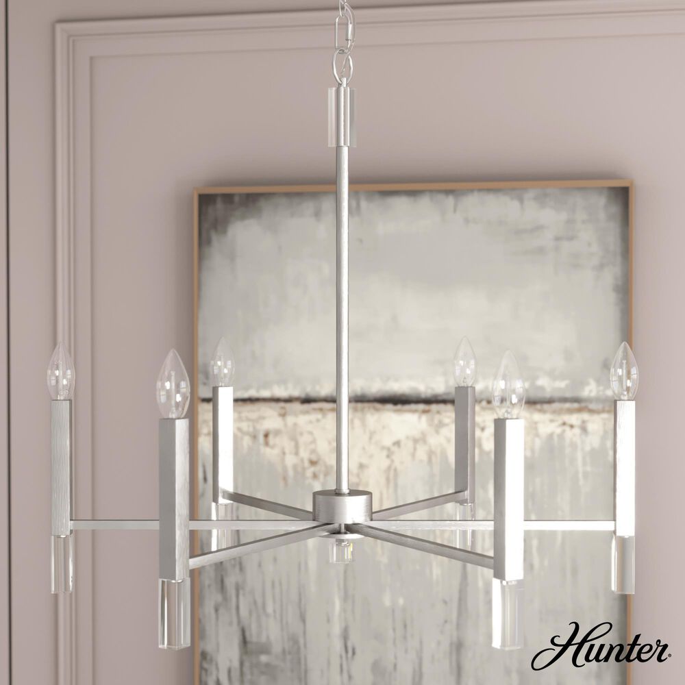 Hunter Sunjai 6-Light Chandelier in Brushed Nickel, , large