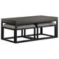 Steve Silver Furniture Yukon Rectangular Nesting Coffee Table with 2 Stools in Walnut and Black, , large