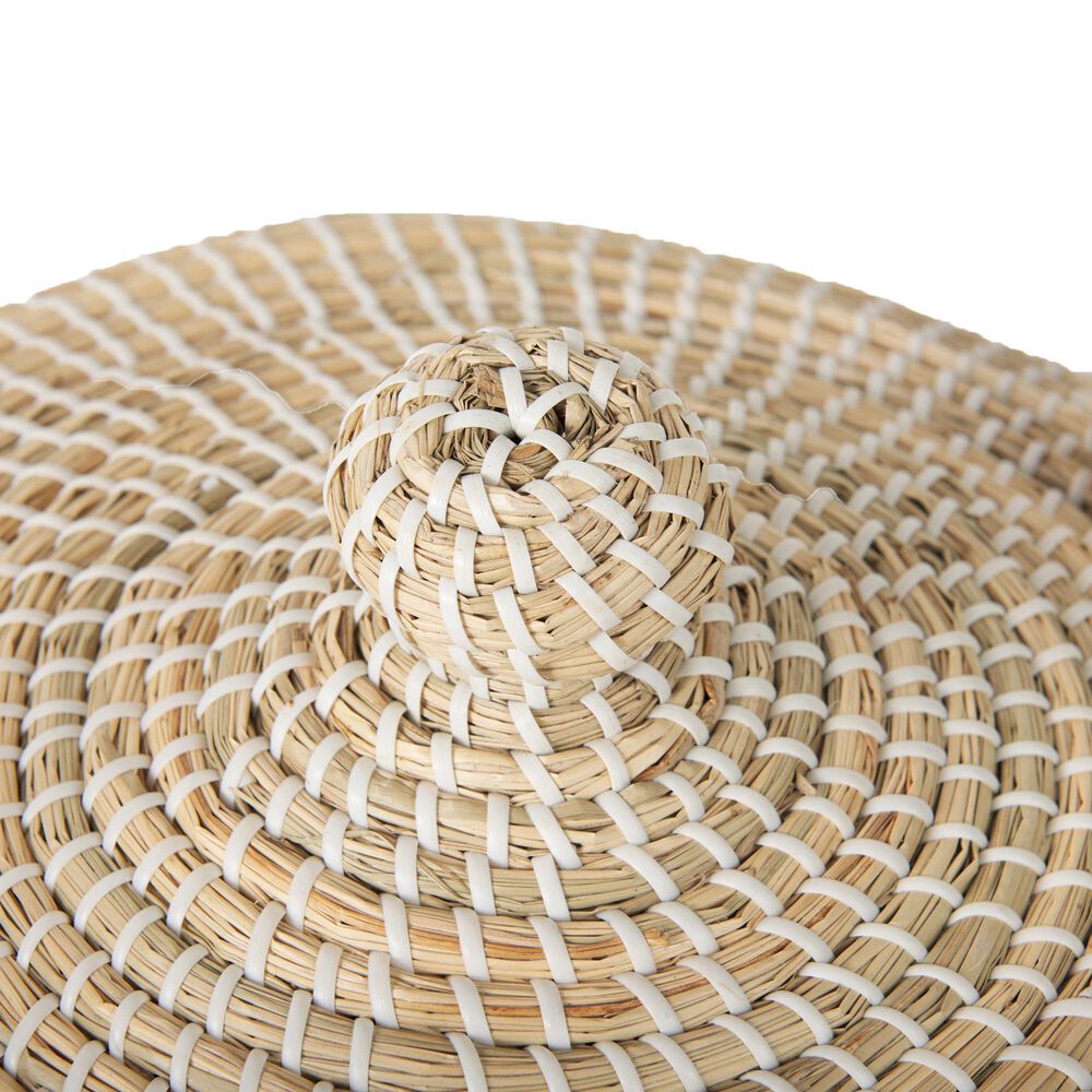 Mercana Olivia Basket with Lid and Handles in Beige (Set of 3), , large