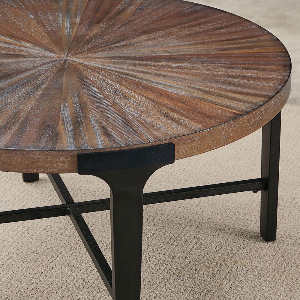 Steve Silver Chevron Coffee Table in Cinnamon and Black, , large