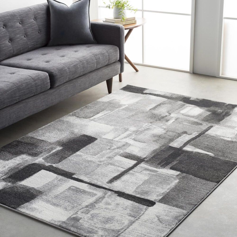 Surya Pepin PEI-1019 7&#39;10&quot; x 11&#39; Black, Medium Gray and Cream Area Rug, , large