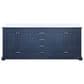 Lexora Home Dukes 80" Double Bathroom Vanity in Navy Blue with 2 cm White Cultured Marble Top and Rectangular Sinks, , large