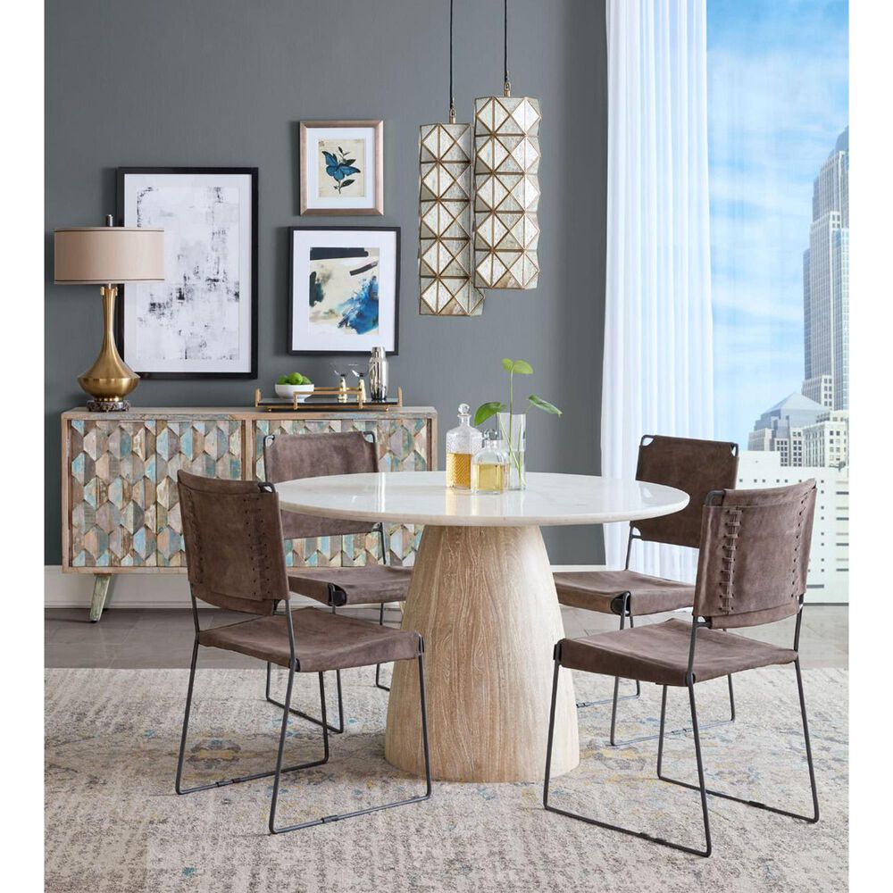 Home Trends & Design Palm Springs Dining Table in White and Whitewash